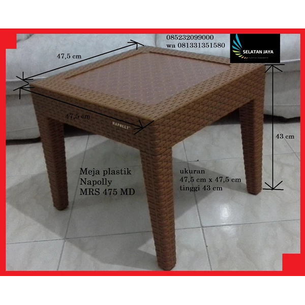 Napolly plastic rattan table MRS475MD