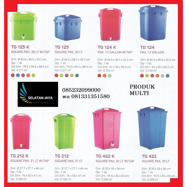 Multiplast brand 12 gallon plastic bucket TG124