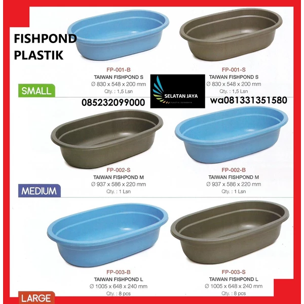 FISHPOND Baskom Plastik oval FP002B