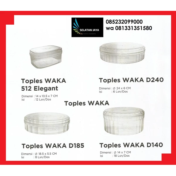 Plastic jars in terms of the brand WAKA 512