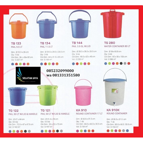 11 liter plastic bucket brand Multiplast TB134