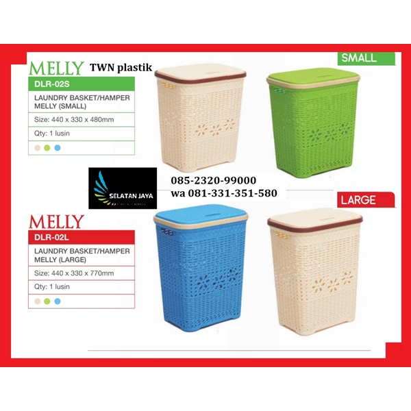 Melly twn plastic hampers laundry basket