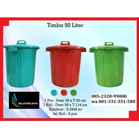 Timba Ember Plastik 90 liter tutup -Blue surabaya
