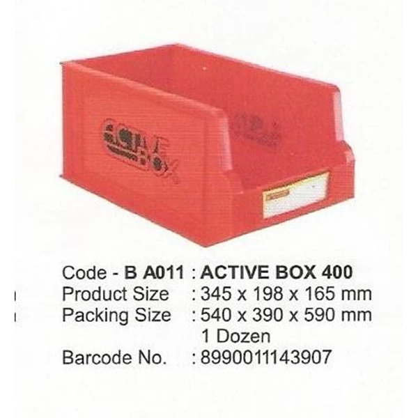 Active plastic box 400 brands Maspion BCA code 011