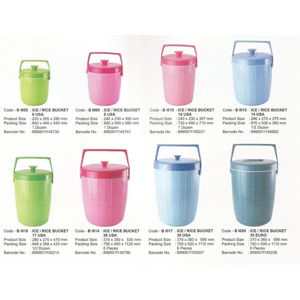 Rice Ice Bucket plastic 26 liter USA code B C A 014 brands Maspion
