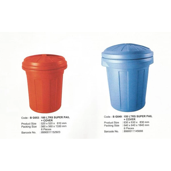 produk plasik rumah tangga tong plastik super pail 100 liter dan 150 liter merk maspion
