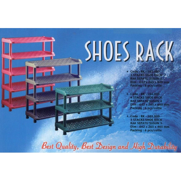 TMS Stacking 3 Plastic Shoe Rack