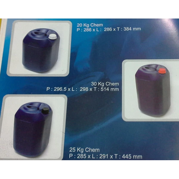 penyimpanan bahan kimia Jerigen plastik 20 kg 25 kg 30 kg chem merk JL warna biru