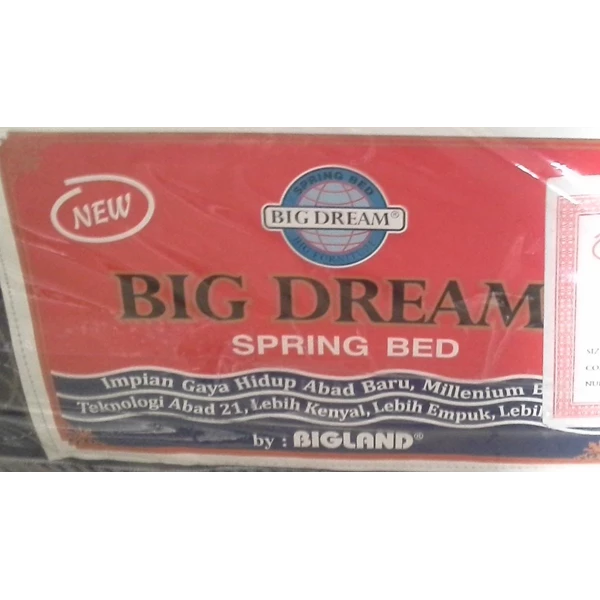 Kasur Spring Bed Bigland Tipe Big Dream Ukuran 100 X 200