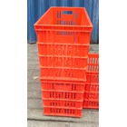 Industrial Top Plastic Basket Crates E004 Red Color 3