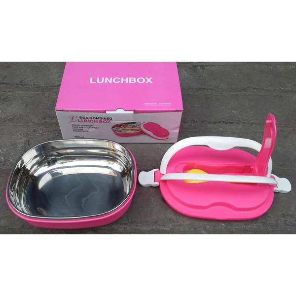 other tableware dining Lunch box ONE combination plastic and Stainless oval shape 