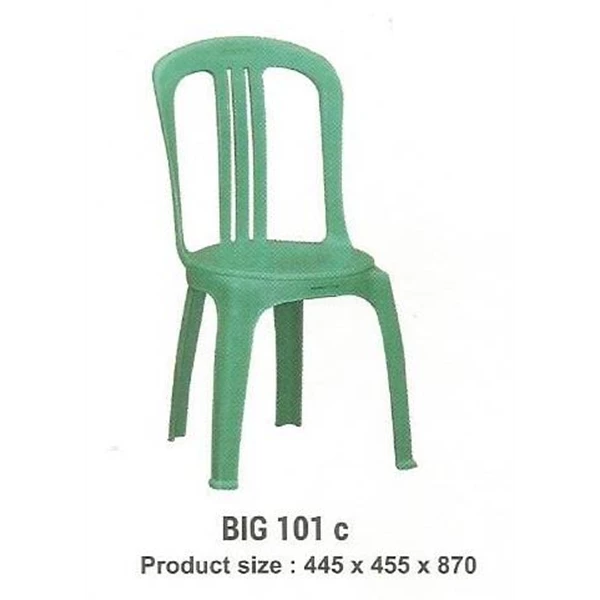 Kursi plastik sandaran garis 3 kode 101 F merk napolly warna hijau baru