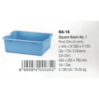 produk plastik rumah tangga Bak Segi plastik serbaguna  atau square basin no 1 kode BA 16 merk Lion Star