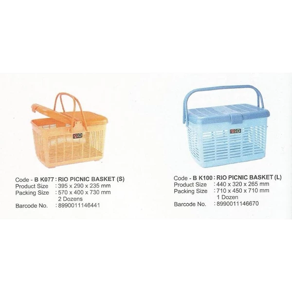 RIO BK077 plastic picnic basket and BK100 Maspion products