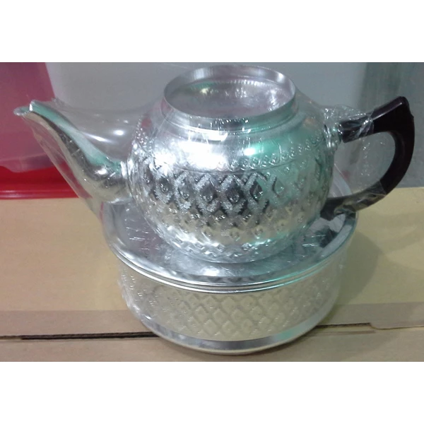 alumunium kettle with arab batik motif for hajj event