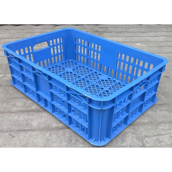 Basket multipurpose plastic hole TOP code B003 size 62 x 42 x height 20 cm blue