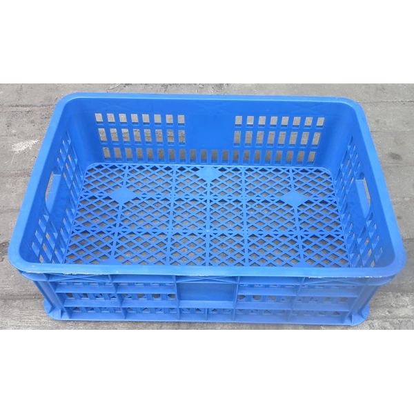 Basket multipurpose plastic hole TOP code B003 size 62 x 42 x height 20 cm blue