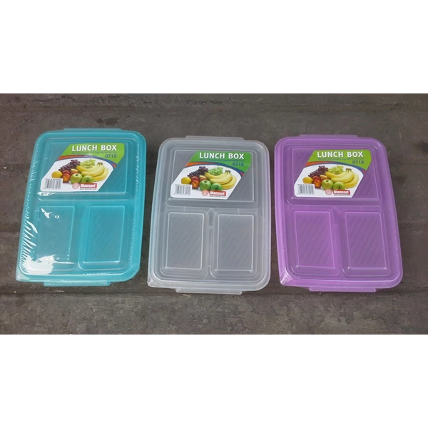 Kotak Makan tepak makan sekat atau lunch box 0718 merk DianSari plast