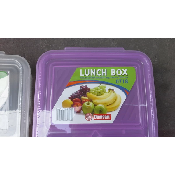 Kotak Makan tepak makan sekat atau lunch box 0718 merk DianSari plast
