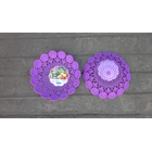 Piring anyaman plastik tipe flower kode 5506 Dx produk Lucky Star warna ungu 1