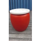 produk plastik rumah tangga Gentong air plastik warna merah volume 60 liter merk AG 5