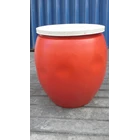 produk plastik rumah tangga Gentong air plastik warna merah volume 60 liter merk AG 1
