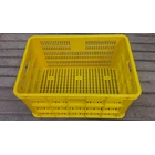 Plastic basket industrial crates multipurpose hole b006 top height 33 cm yellow 2