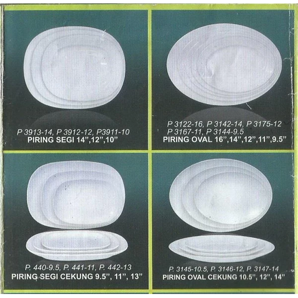 produk plastik lainnya Piring makan melamin segi oval merk Vanda