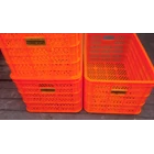 Keranjang plastik container multifungsi tipe Hyper kuat silang merah 2