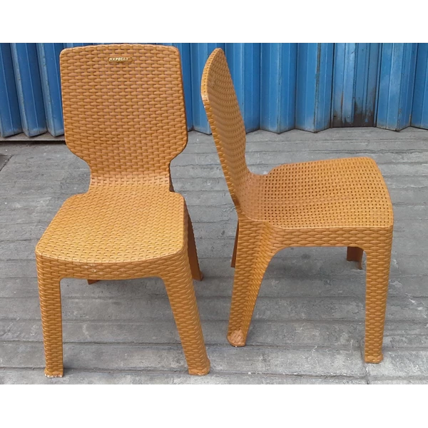Napolly 2R3 Plastic Dining Chair Type Brown Rattan Woven