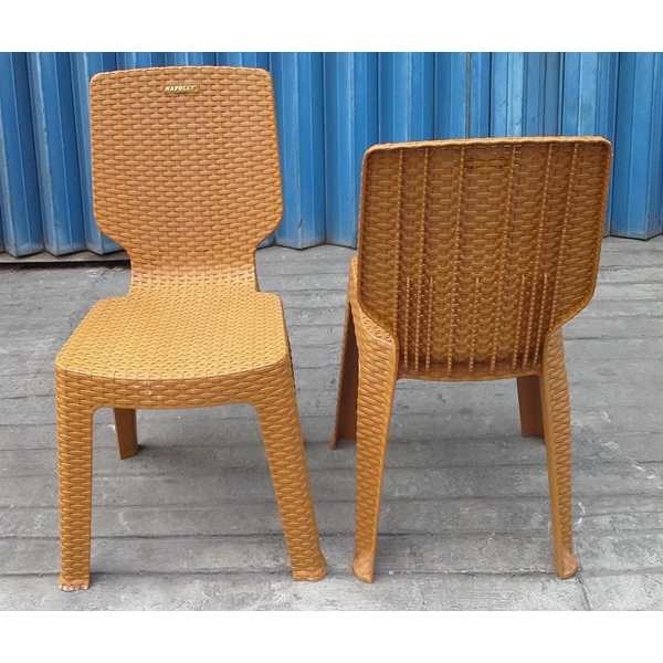 Napolly 2R3 Plastic Dining Chair Type Brown Rattan Woven