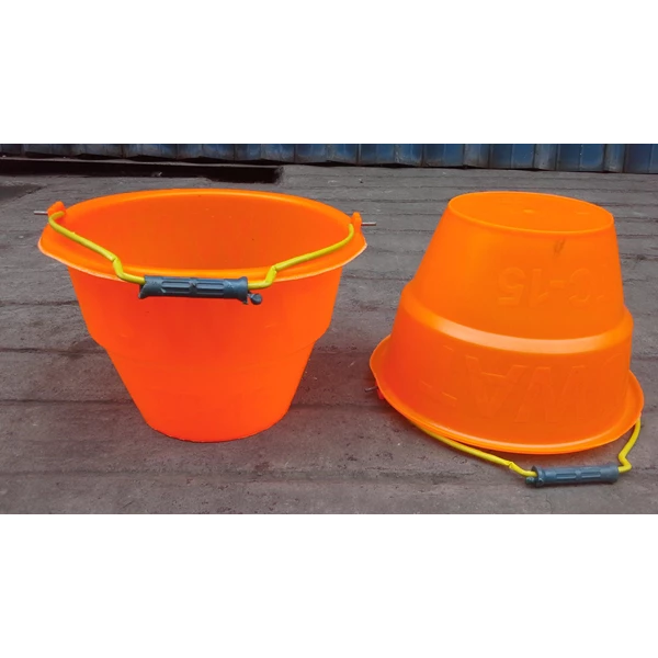 plastic  bucket 15 strong brand SA orange color