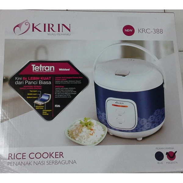 alat dapur lainnya Rice cooker penanak nasi serbaguna kode KRC 388 merk kirin
