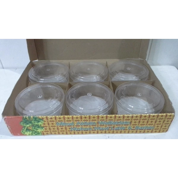 round plastic mica jar for pastry when idul fitri