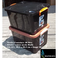 Box plastik xavier container  office 40 liter hitam coklat SX 104 