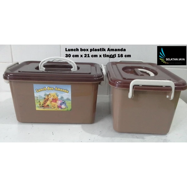 produk plastik rumah tangga Lunch box Amanda tempat selamatan syukuran plastik coklat
