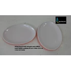 Melamine 8 inch oval plate UNICA code white D8808 orange 2