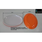 piring dan mangkok saji Piring oval melamin 8 inch merk UNICA kode D8808 putih orange 1