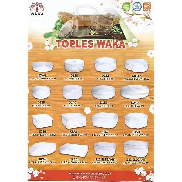 Toples plastik merk Waka untuk tempat wadah kue kering