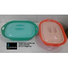 produk plastik rumah tangga Tempat Sayur Plastik segi wadah selamatan warna hijau oranye 4
