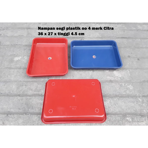 Produk Plastik Rumah Tangga Nampan Segi Plastik No 4 merk Citra warna biru dan merah