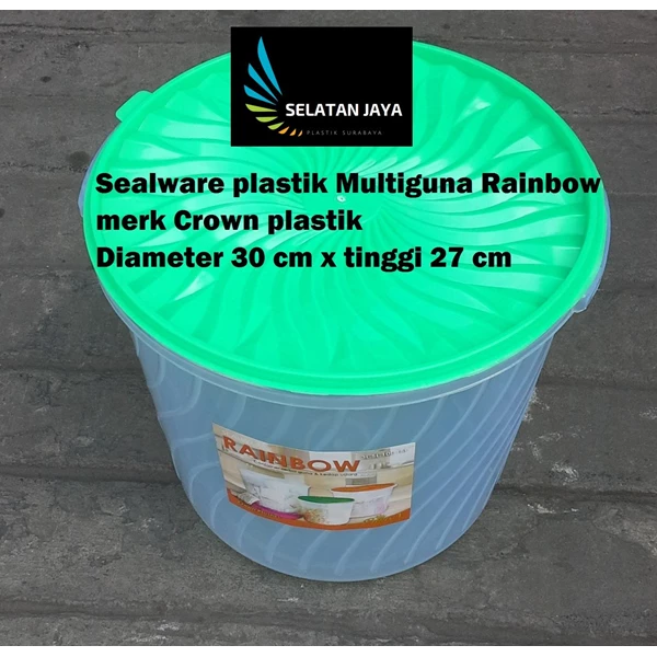 16 liter plastic sealware or versatile plastic jar Rainbow Crown brand