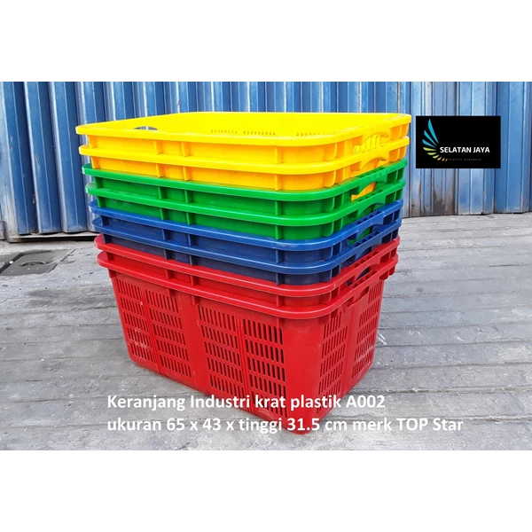 Industrial plastic basket A002 red hole crates TOP STAR brand