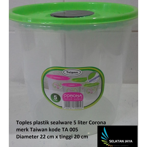 CORONA 5 liter plastic jar sealware brand Taiwan code TA 005