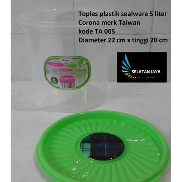 Toples plastik sealware 5 liter CORONA merk Taiwan kode TA 005