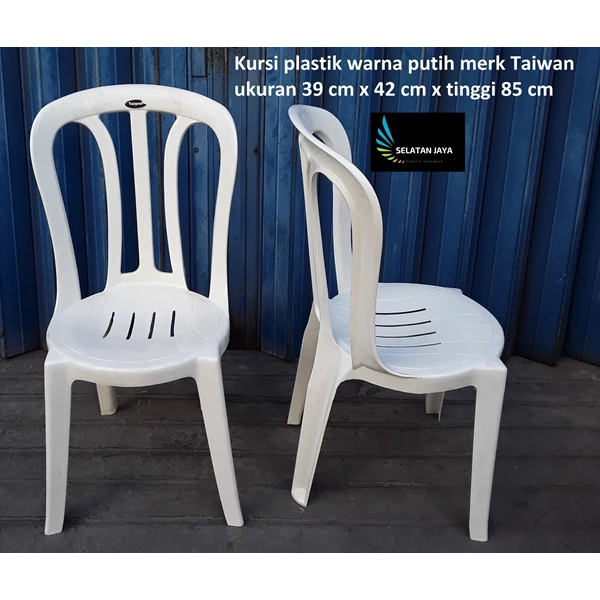 Kursi Plastik Kursi makan plastik warna putih merk Taiwan