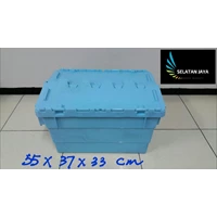 Box Container Plastik Warna Biru Distribusi Ke Toko Cabang Ukuran  55x37x33 cm