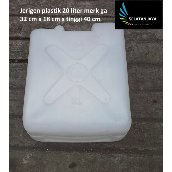  Jerigen plastik 20 liter merk ga warna putih