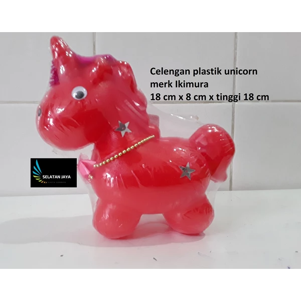 Celengan plastik Unicorn merk Ikimura