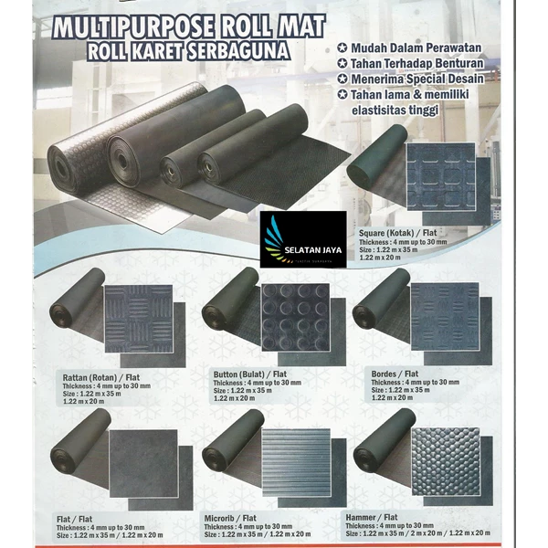 Versatile supra roll brand rubber mat